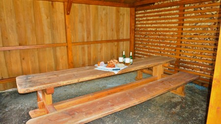 Pergola s posezením